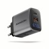 AXAGON ACU-PQ67D Ładowarka sieciowa PD&QC 67W 2-port GaN, Ekran LED, USB-A  + USB-C